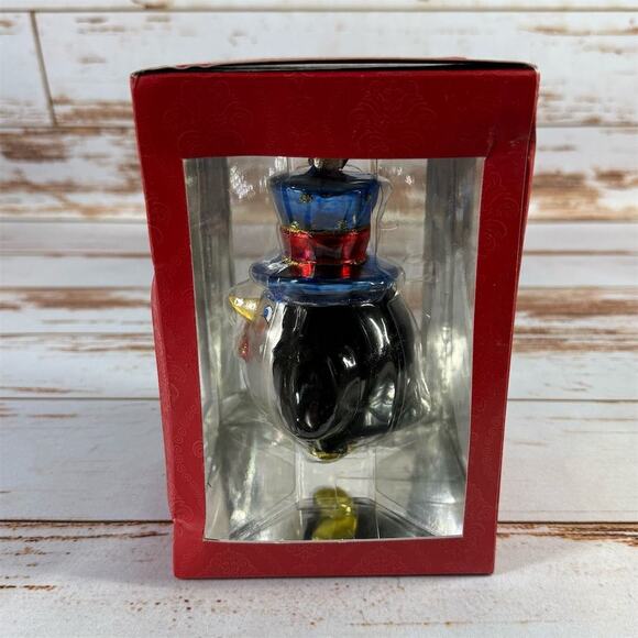 Radko Sparkle Bright Penguin Blown Glass Christmas Ornament 3" Multicolor - Picture 2 of 5